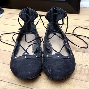 Report lace-up ballet flats